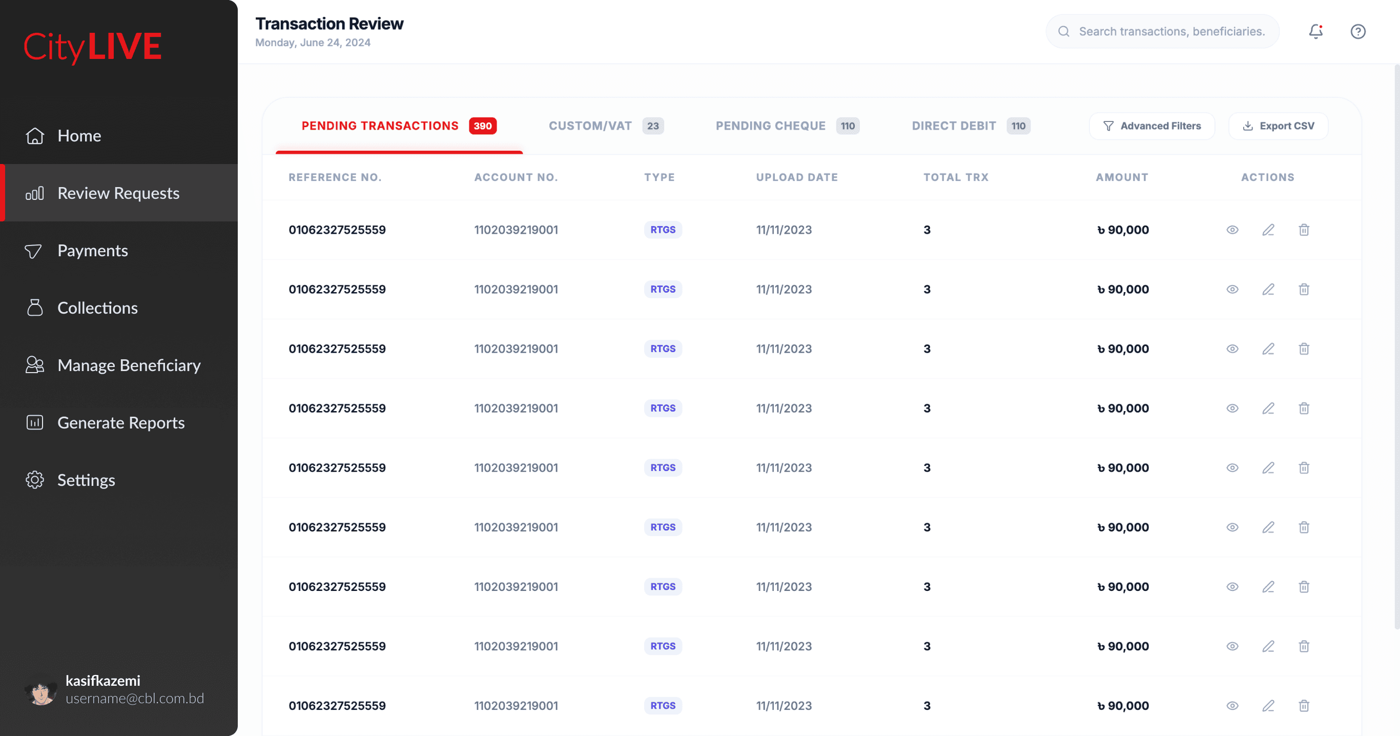 High-Volume Transaction Review