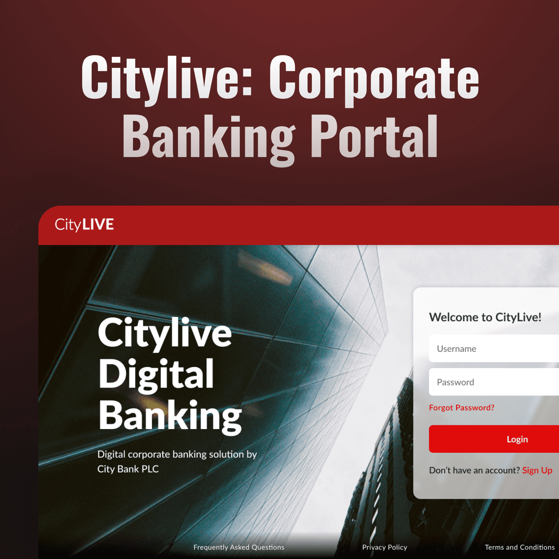 Citylive: Corporate Banking Portal — case study